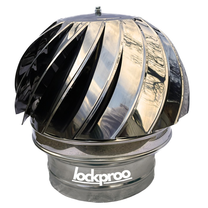 Kéményfedél forgózáras, Ф150 mm, szellőztetés, inox fém, kéményfedél forgózára,