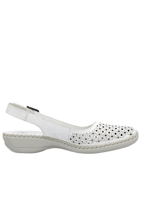 Pantofi casual, dama, RIEKER, ANTISTRESS, 41350-80 alb, piele naturala, Alb