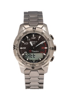 Tissot, Ceas digital analog cu bratara metalica T-Touch Classic II, Argintiu Tissot, Ceas digital analog cu bratara metalica T-Touch Classic II, Argintiu