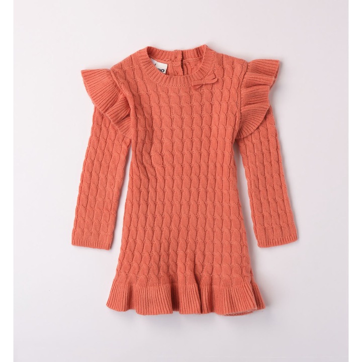 Плетена рокля за момиче, I Do, 4.7568, Оранжева, 104-110 см
