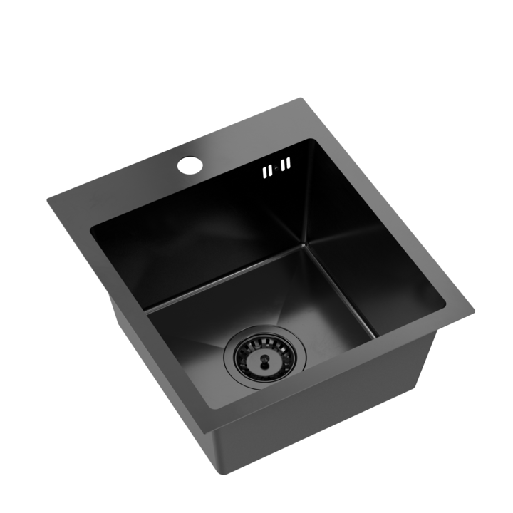 Chiuveta MyQ Leo 10 S din otel negru (40x45x20) cu un singur vas