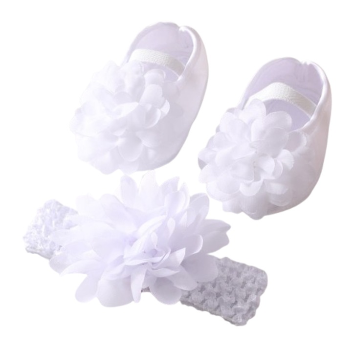 Set Fetite Botosei si Bentita Alb Larisa - 6-12 luni