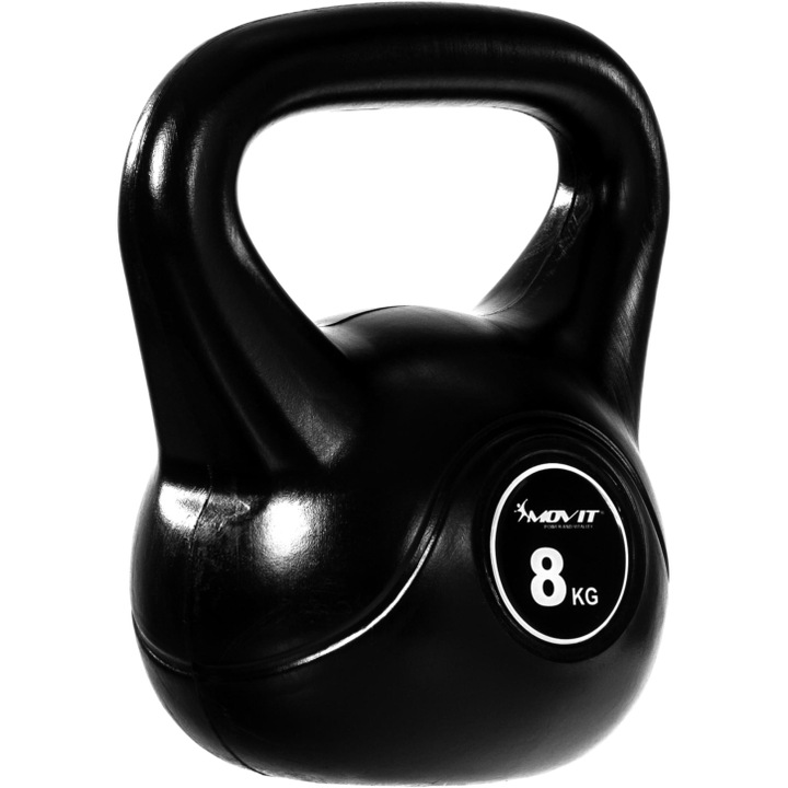 Kettlebell, MOVIT®, 8 kg, negru