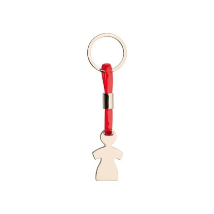 Breloc VENITIVO® pentru chei in forma de fata, un singur inel, material plastic si metal, Lungime x latime x grosime 100 x 26 x 14 mm