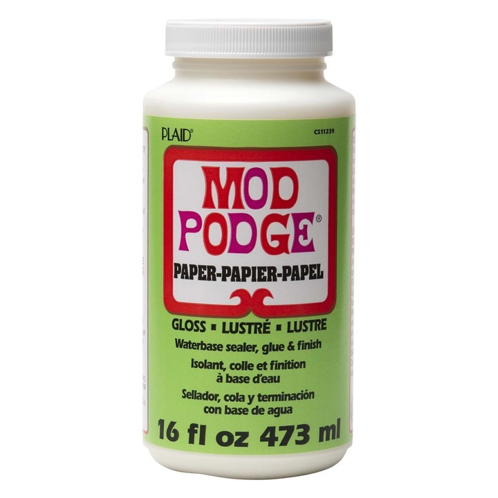 Lipici, lac de finisare si etansare pentru hartie, Mod Podge, 3 in 1, pe baza de apa, 473 ml, Paper Gloss