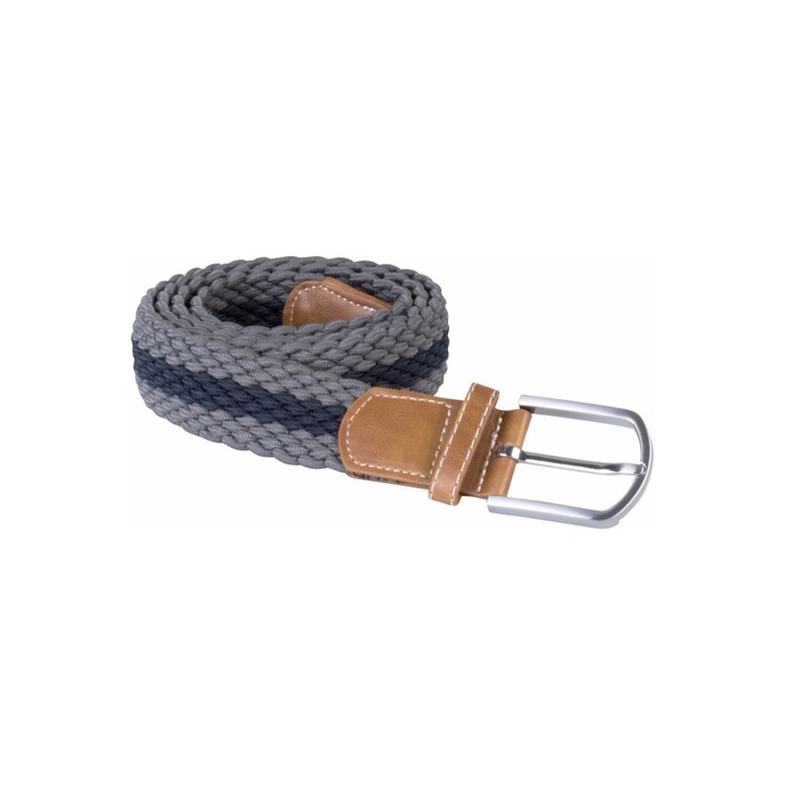 Fonott öv, fém csattal KP805, közép szürke/sötétkék, univerzális