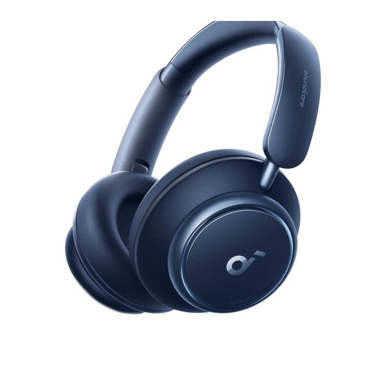 Безжични слушалки Over-The-Ear, с микрофон, Space Q45, Bluetooth 5.3 свързаност, шумопотискане, USB Type-C, 50 часа автономност, тъмносини