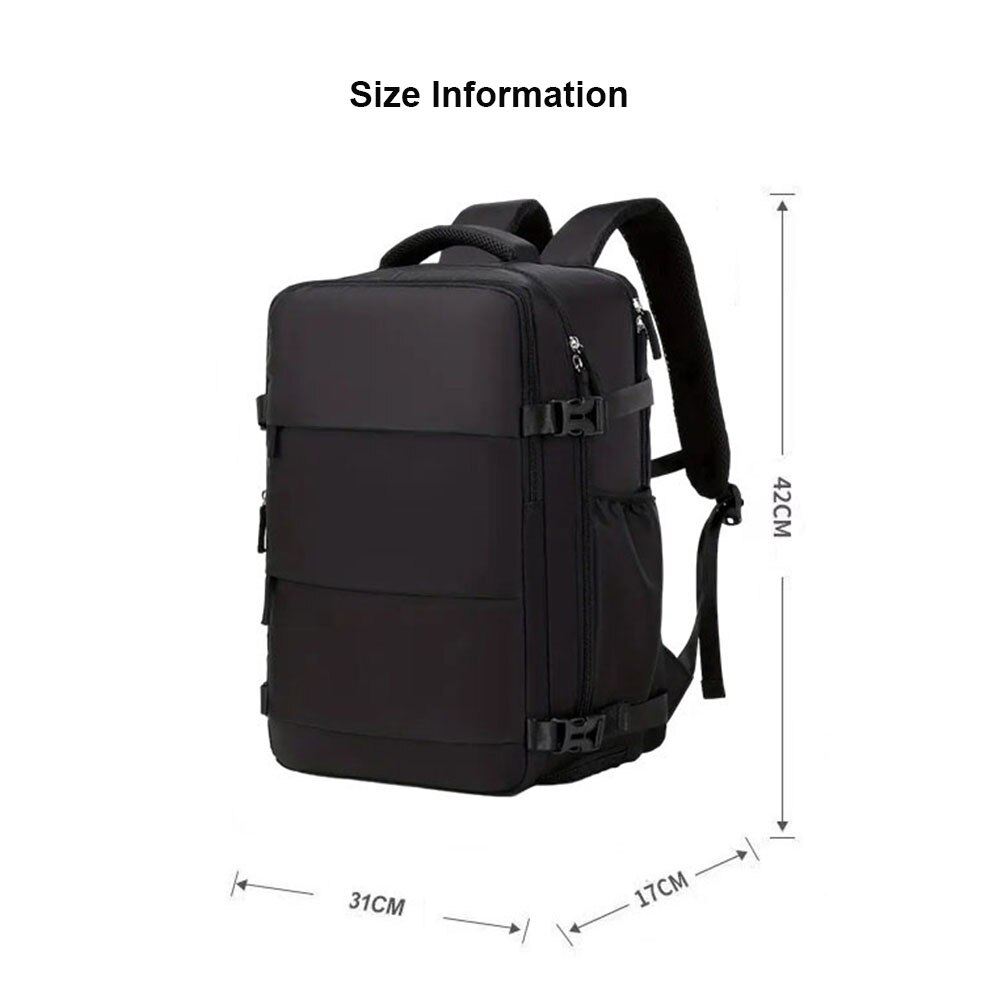 Rucsac laptop, Nylon, Multifunctional, Rezistent la apa, USB, Negru