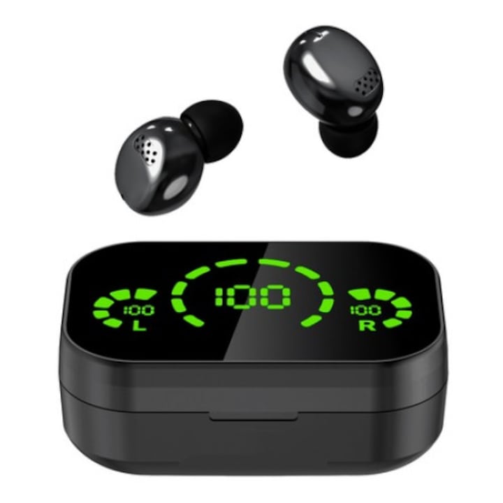 Безжични слушалки YD04, кутия за зареждане, вграден сензор, функция за намаляване на шума, време за възпроизвеждане 5-6 часа, Bluetooth 5.3, черни