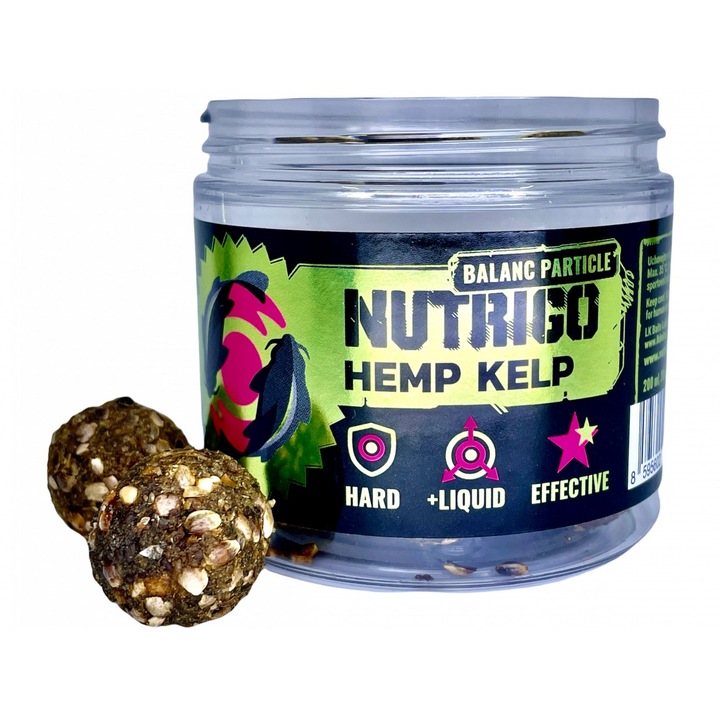 Бойлс с течна сърцевина Nutrigo, коноп и водорасли, 200 мл, 20 мм