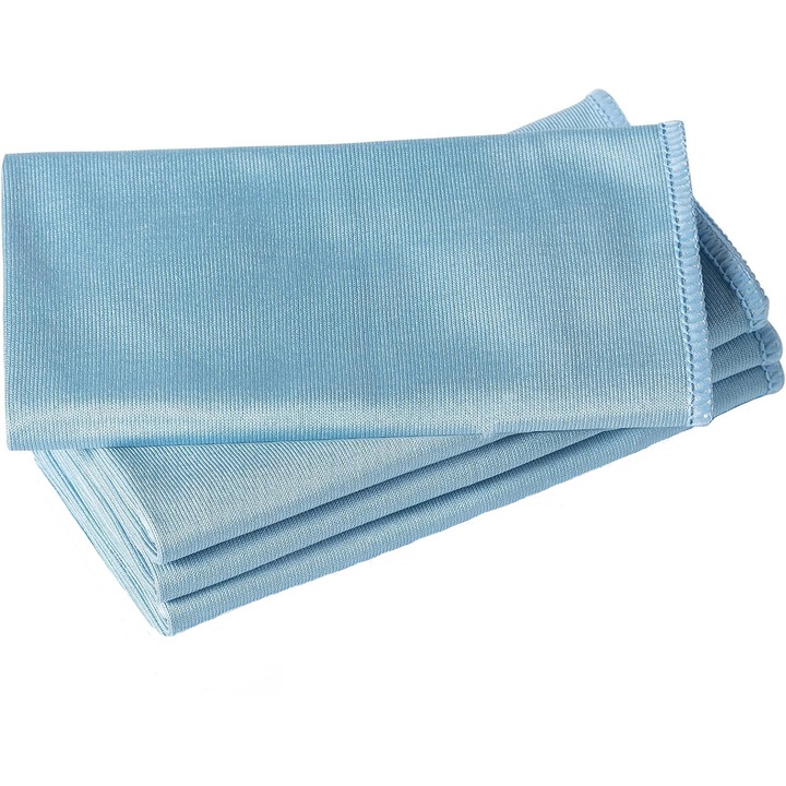 Set 4 lavete, Microfibra, 40x40cm, Albastru