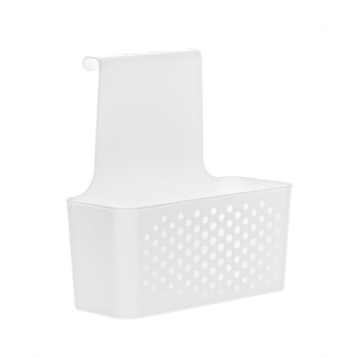 Cos de depozitare, pentru usa dulap, plastic alb, 23.5x12.5x24.5 cm