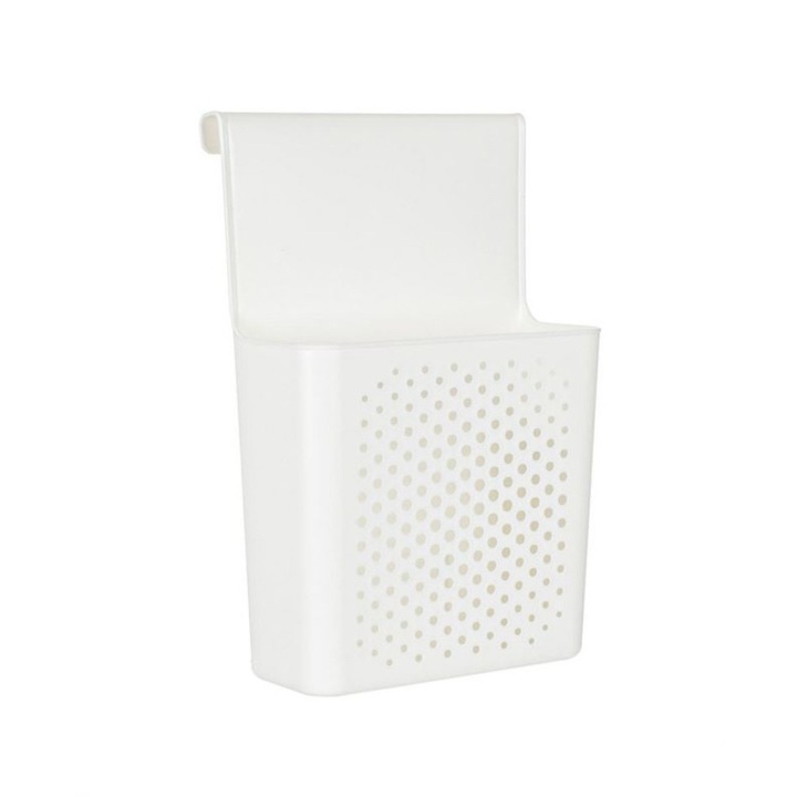 Cos de depozitare, pentru usa dulap, plastic alb, 24x12.5x35.5 cm