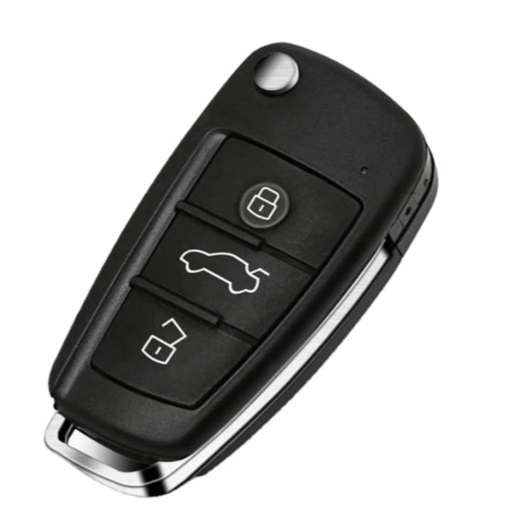 Mini camera spion HD tip breloc, incorporata in cheie auto, night vision, Digital Video Recorder, detectia miscarii, reincarcabila, SD card 32 GB inclus + cititor card