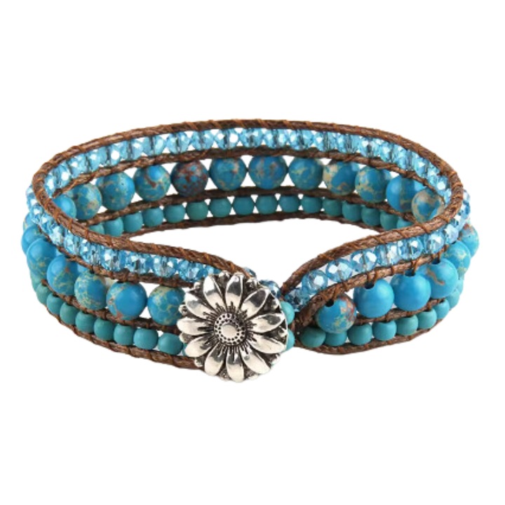 Bratara Boho Wrap din pietre naturale de Turcoaz