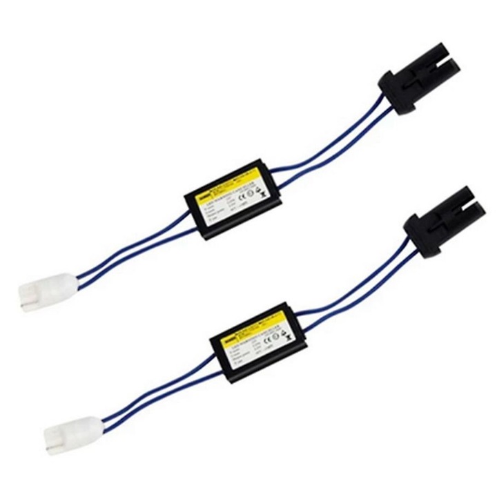 Set 2 Anulatoare Eroare LED T10/W5W 12V, AutoREY® Premium, Rezistente CANBUS 3.2W Pentru Eliminare Eroare Bec Ars, Cu Baza Flexibila Din Cauciuc Pentru Montaj Sigur, Compatibile Cu Majoritatea Masinilor, Instalare Usoara Plug & Play, Durata Lunga De Viata