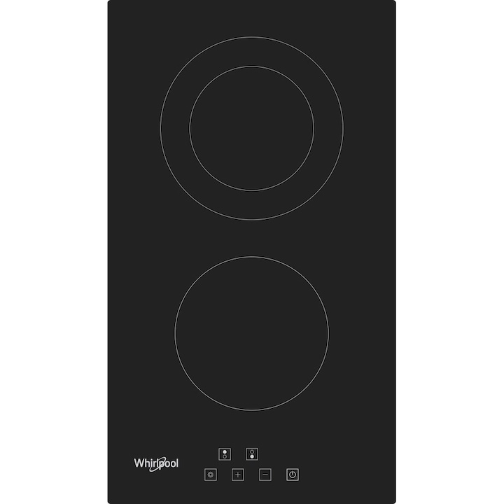 Индукционен плот Whirlpool WRD 6030 B, 30 см, 2 зони за готвене, регулируемо време, 6. Sense, Power Management, Черен