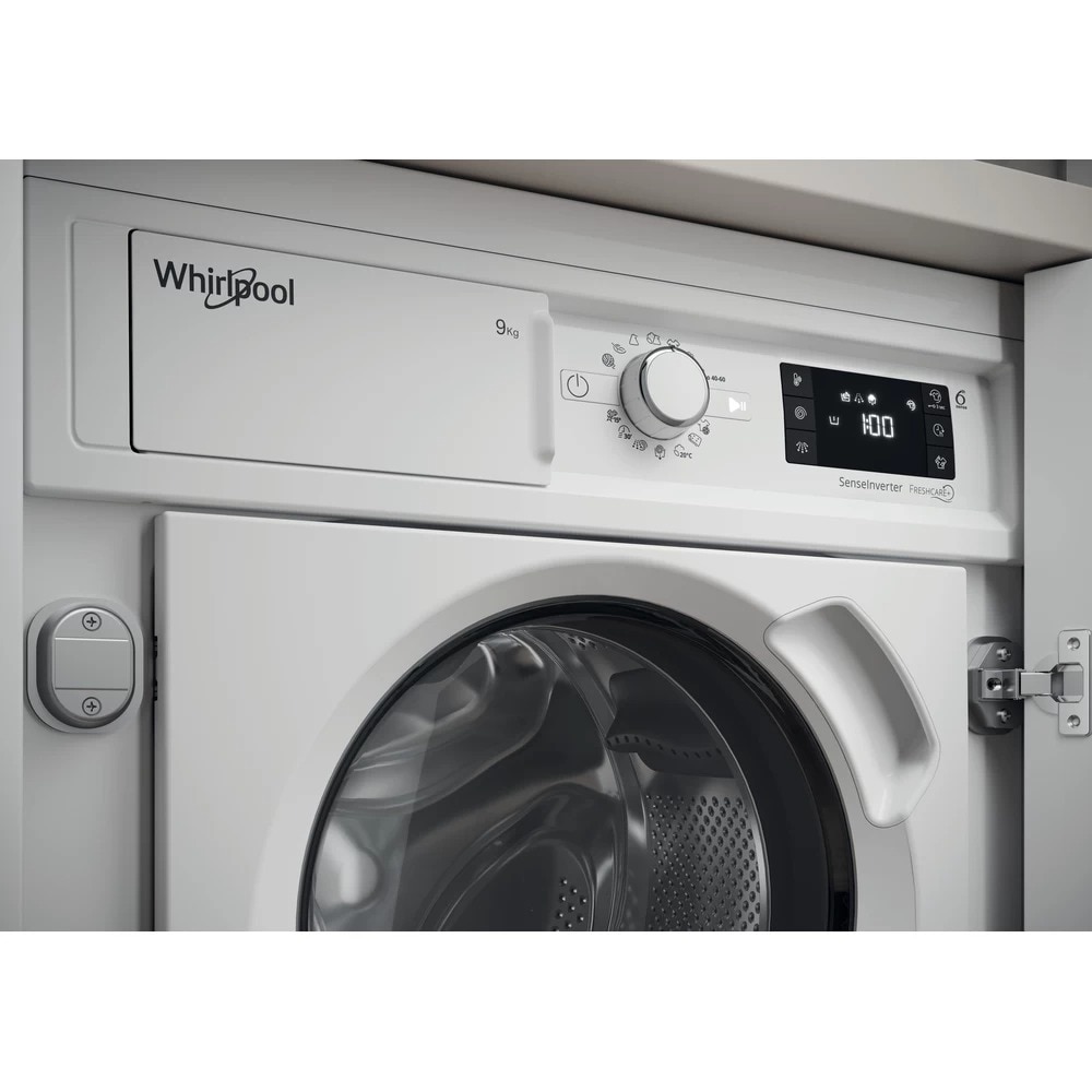 Masina de spalat rufe incorporabila Whirlpool BI WMWG 91485 EU, Al 6-lea Simt, FreshCare+, Motor inverter, 9 Kg, 1400 rpm, Clasa B, Alba
