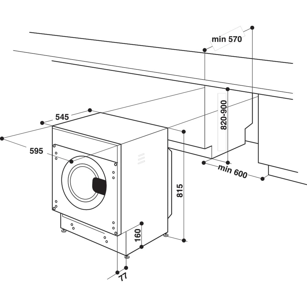 Masina de spalat rufe incorporabila Whirlpool BI WMWG 91485 EU, Al 6-lea Simt, FreshCare+, Motor inverter, 9 Kg, 1400 rpm, Clasa B, Alba