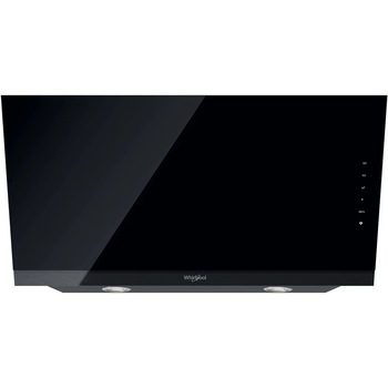 Hota Whirlpool WHVS 93F LT BSS/1, sticla neagra-metal, clasa energetica B, control electronic, control tactil, iluminare LED