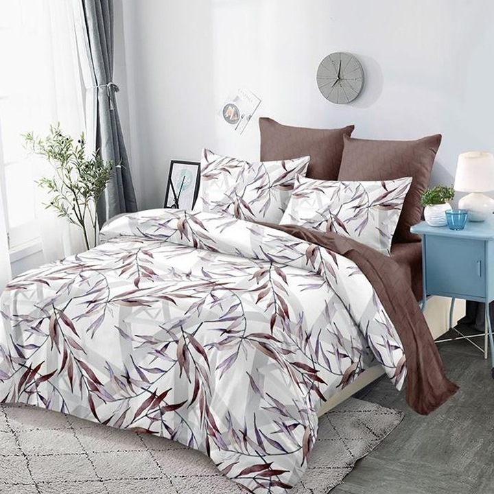 Спално бельо, с ластик, 180x200 см, фин памук, многоцветно, PRSE35