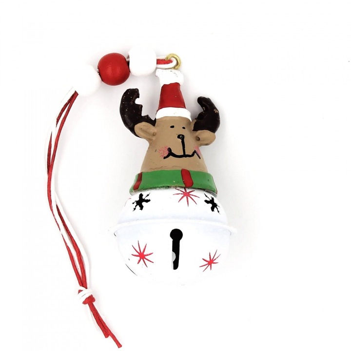 Többszínű fém díszítés - Rénszarvas csengő