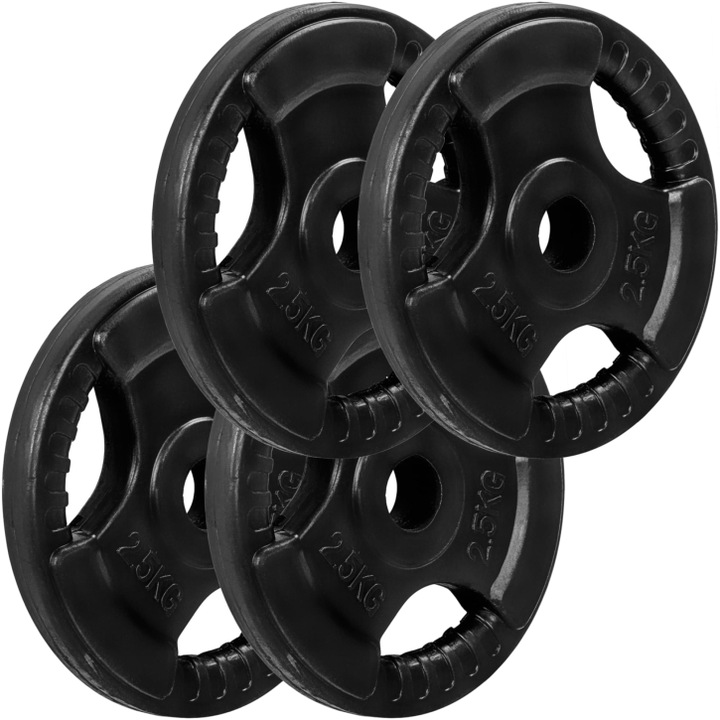 Set de 4 discuri x 2, 5 Kg, MOVIT®, greutate 10 kg, fonta