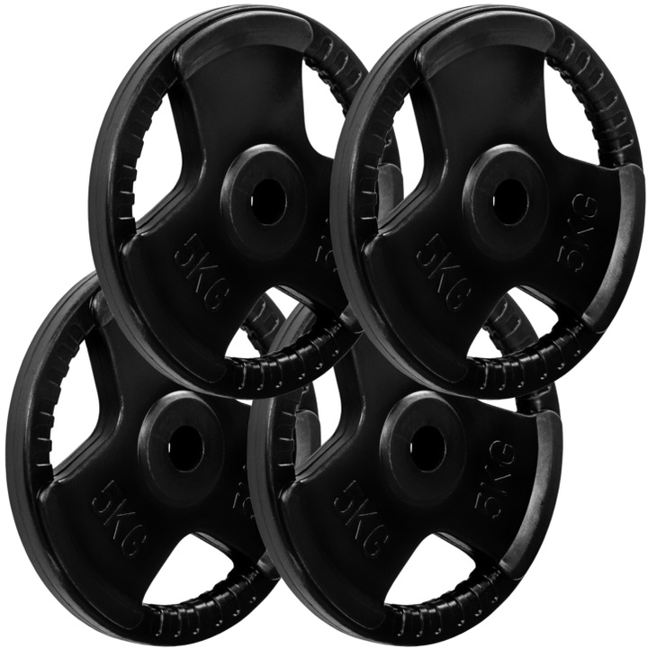 Set de 4 discuri x 5 Kg, MOVIT®, greutate 20 kg, fonta