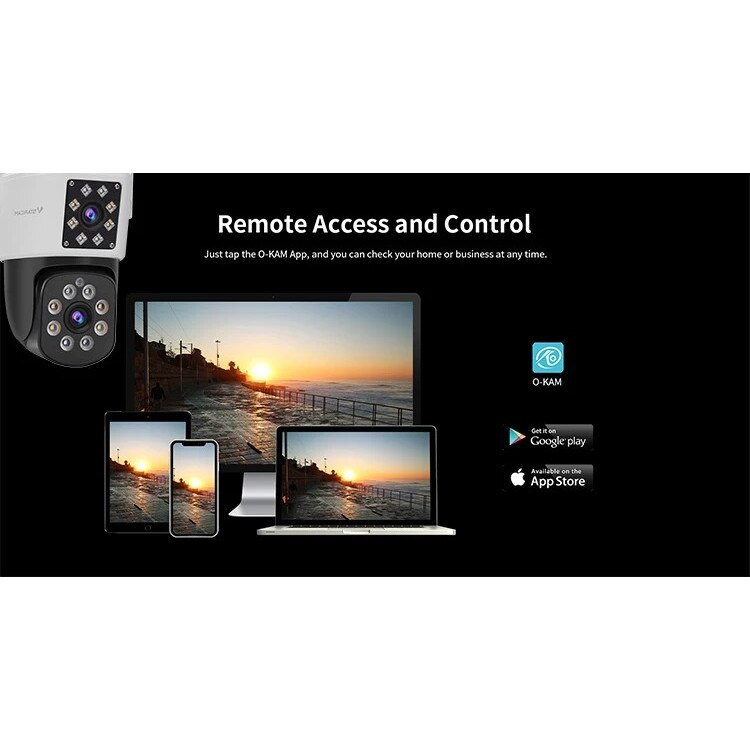 PTZ външна/вътрешна IP камера за наблюдение, WI-FI, 355°, 3 MP, светещи ...
