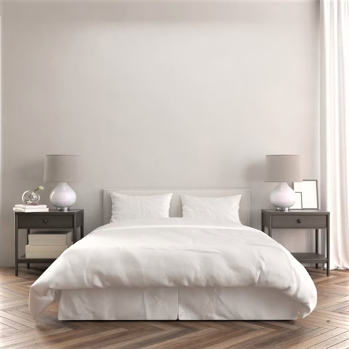 Плитка за завивка Kotonia Home Hotel, 100% памук Перкал, Бяла, 220x240 см