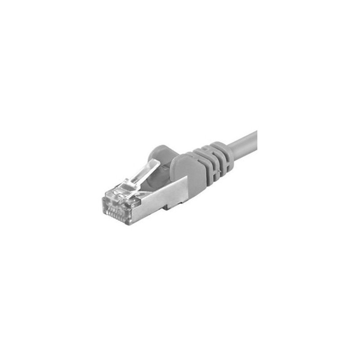 FTP RJ45-RJ45 Cat.6 patchcord, LSZH, 2m, szürke - EMTEX "FTP-6-2-G-LSZH-EMT" (zöld bélyeg 0,08 lej)