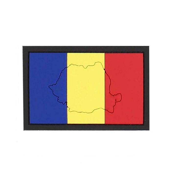 Emblema Patch 3D PVC Romania harta 4.8 x 7.3 cm