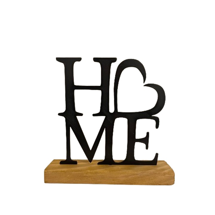 Decoratiune home pe baza de lemn, 17 cm, negru, imprimat 3D
