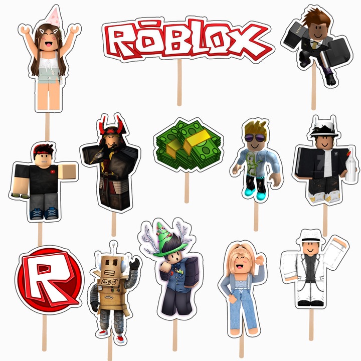 Set 13 figurine tort/briose Roblox, KZE Prints, Photo Paper Glossy