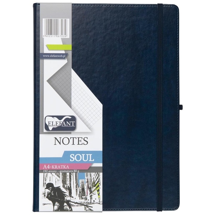 Agenda, Elefant, A4, Albastru marin