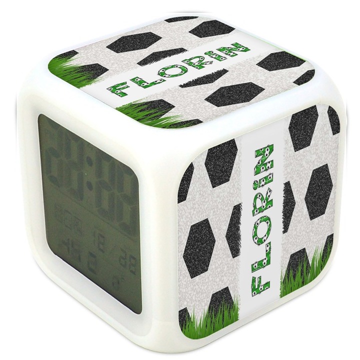 Ceas desteptator fotbal Alex in culoarea alba