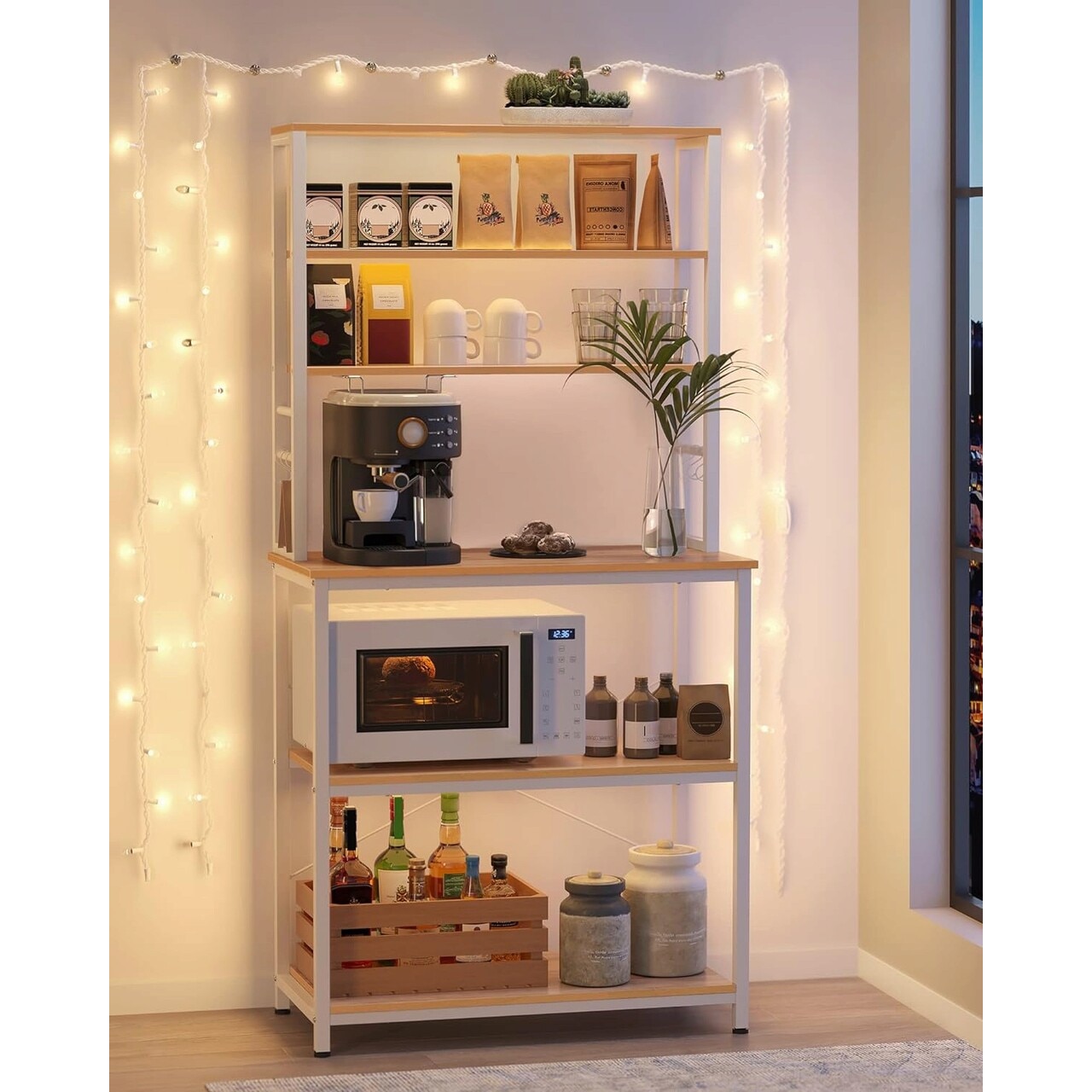 VASAGLE Raft de bucatarie cu spatiu pentru cuptorul cu microunde