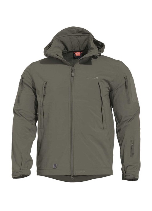 Geaca barbati Softshell Artaxes, Pentagon, Poliester, Impermeabila, Gri, Kaki