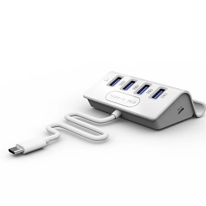 4 az 1-ben C típusú USB-elosztó telefonállvánnyal és USB-adapterrel