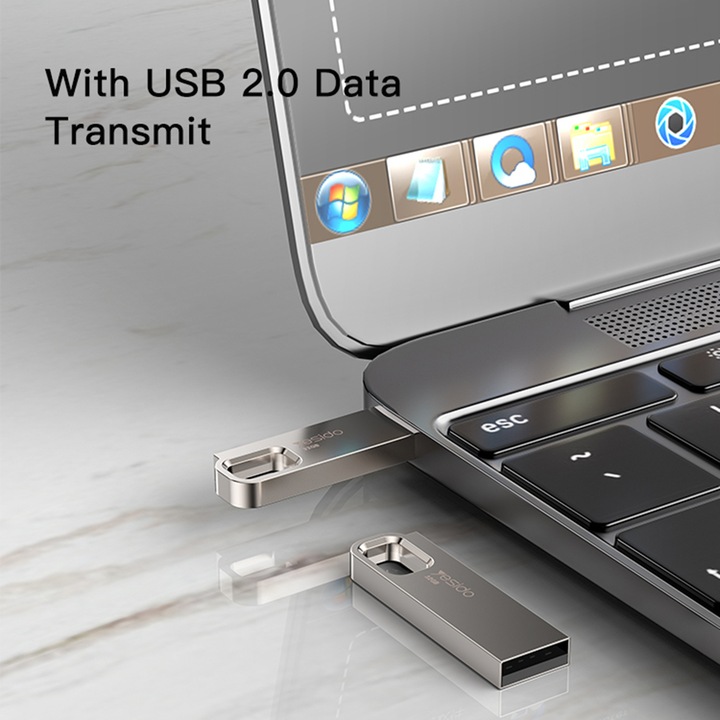 Памет с USB 2.0 конектор, цинк, 64GB, 5 Gbps, злато