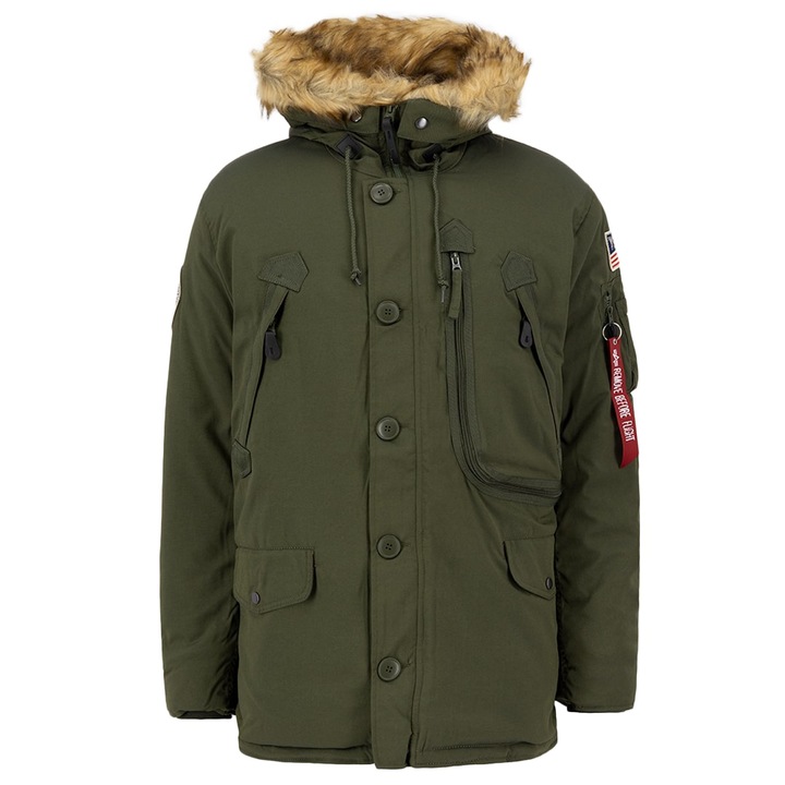 Geaca ALPHA INDUSTRIES, Poliester, Verde