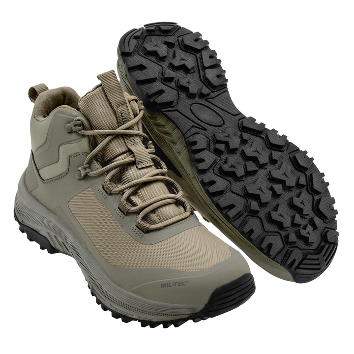 Ghete barbati, Mil-Tec, Assault Mid, Nylon/Poliuretan, Verde masliniu, 45 EU