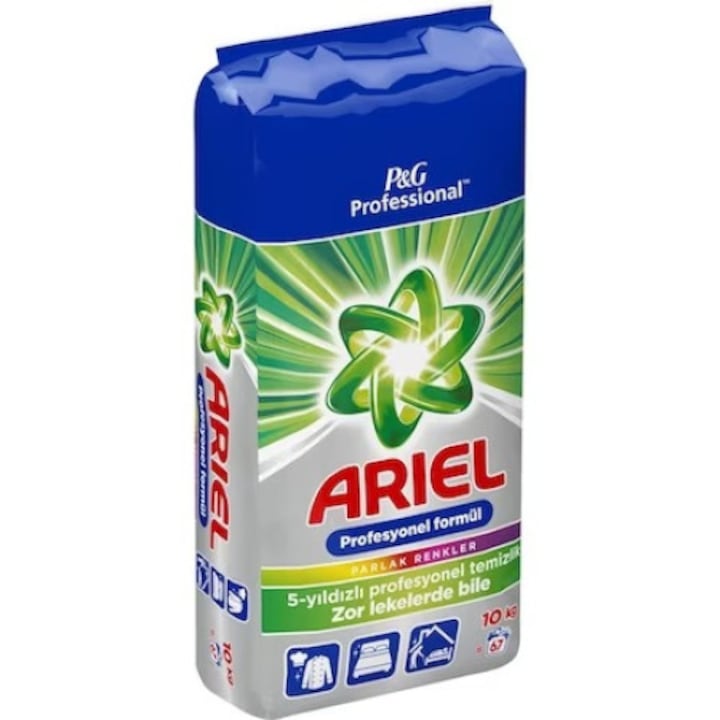 Detergent de rufe automat pentru rufe albe si colorate Ariel 10 kg, 67 de spalari
