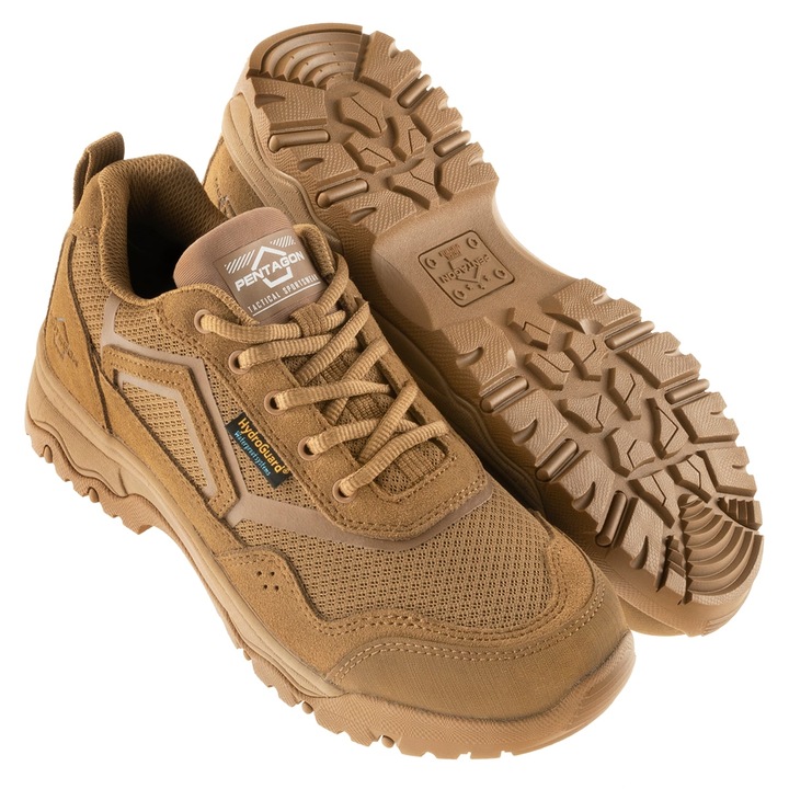 Pantofi de drumetie barbati Pentagon, Piele naturala, Bej, Coyote