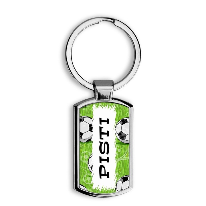 Focis 2 elegáns fém kulcstartó Pisti