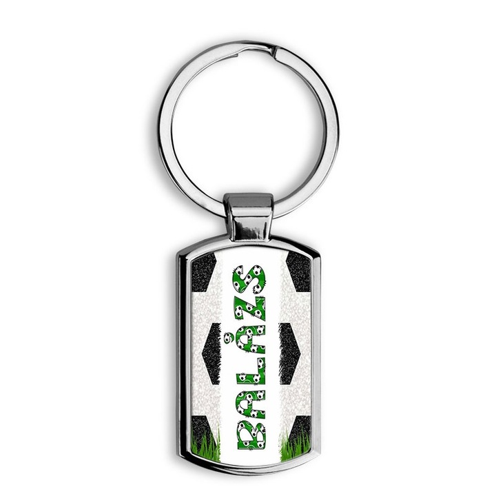 Focis fehér elegáns fém kulcstartó Balázs