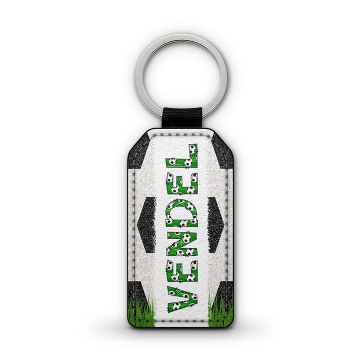 Focis fehér prémium bőr kulcstartó Vendel