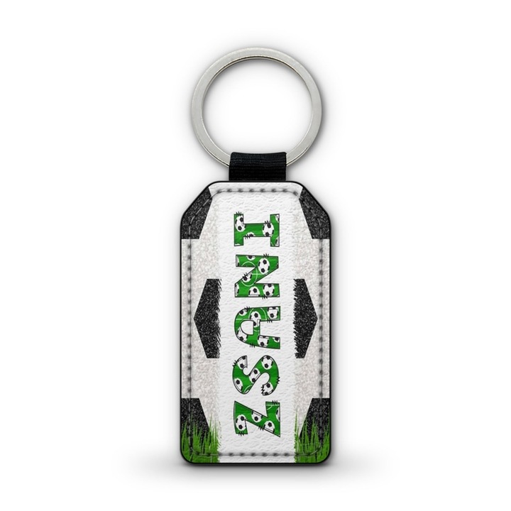 Focis fehér prémium bőr kulcstartó Zsani