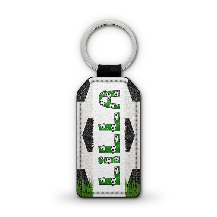 Focis fehér prémium bőr kulcstartó Lilla