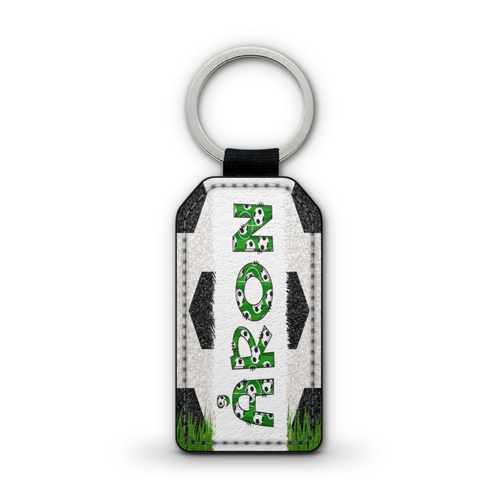 Focis fehér prémium bőr kulcstartó Áron